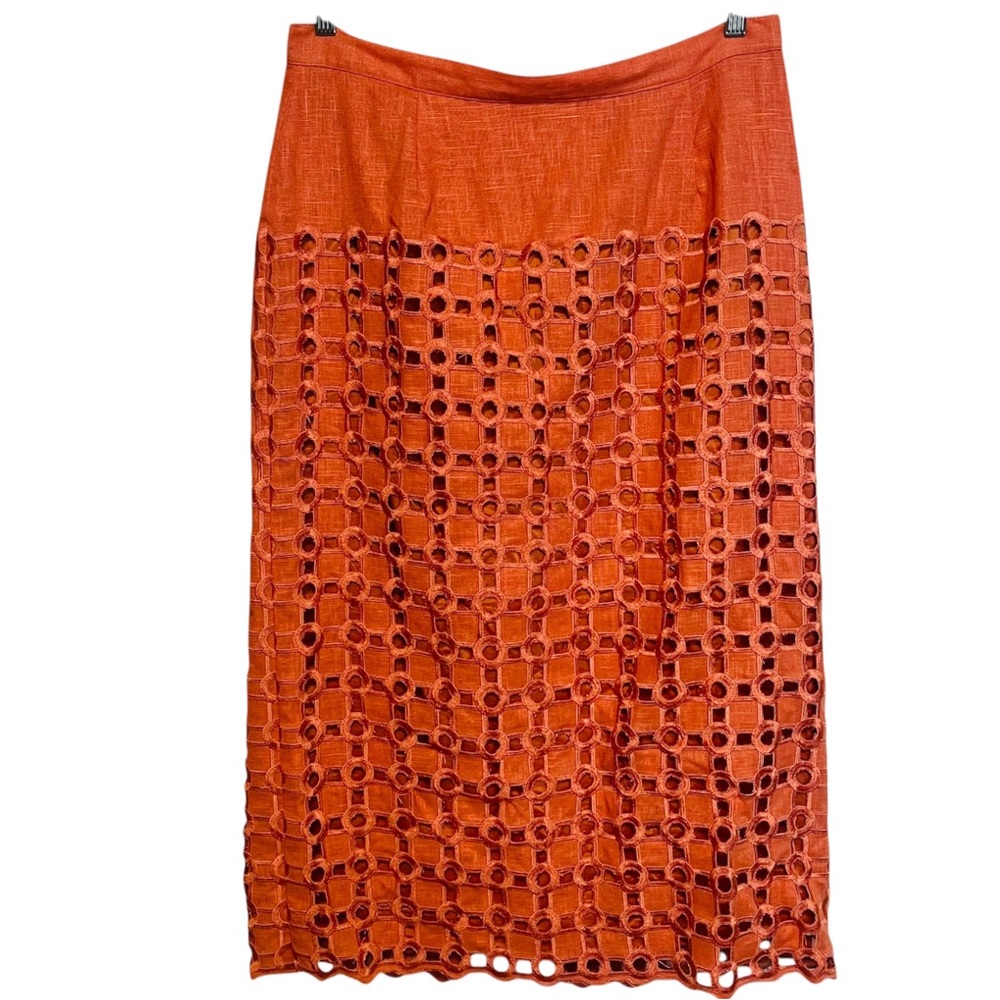 Vintage ANN GERLIN 100% Linen Long Skirt